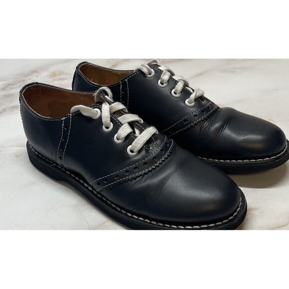 Kesco Navy Blue Lace-up Saddle Oxford Shoes Uniform School Womens Size 5 1/2 - Picture 10 of 16